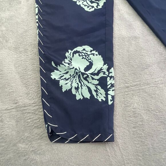 J. Crew Womens Floral Print Ankle Pant Size 10P Navy Vacation Classic Chic - Picture 8 of 14